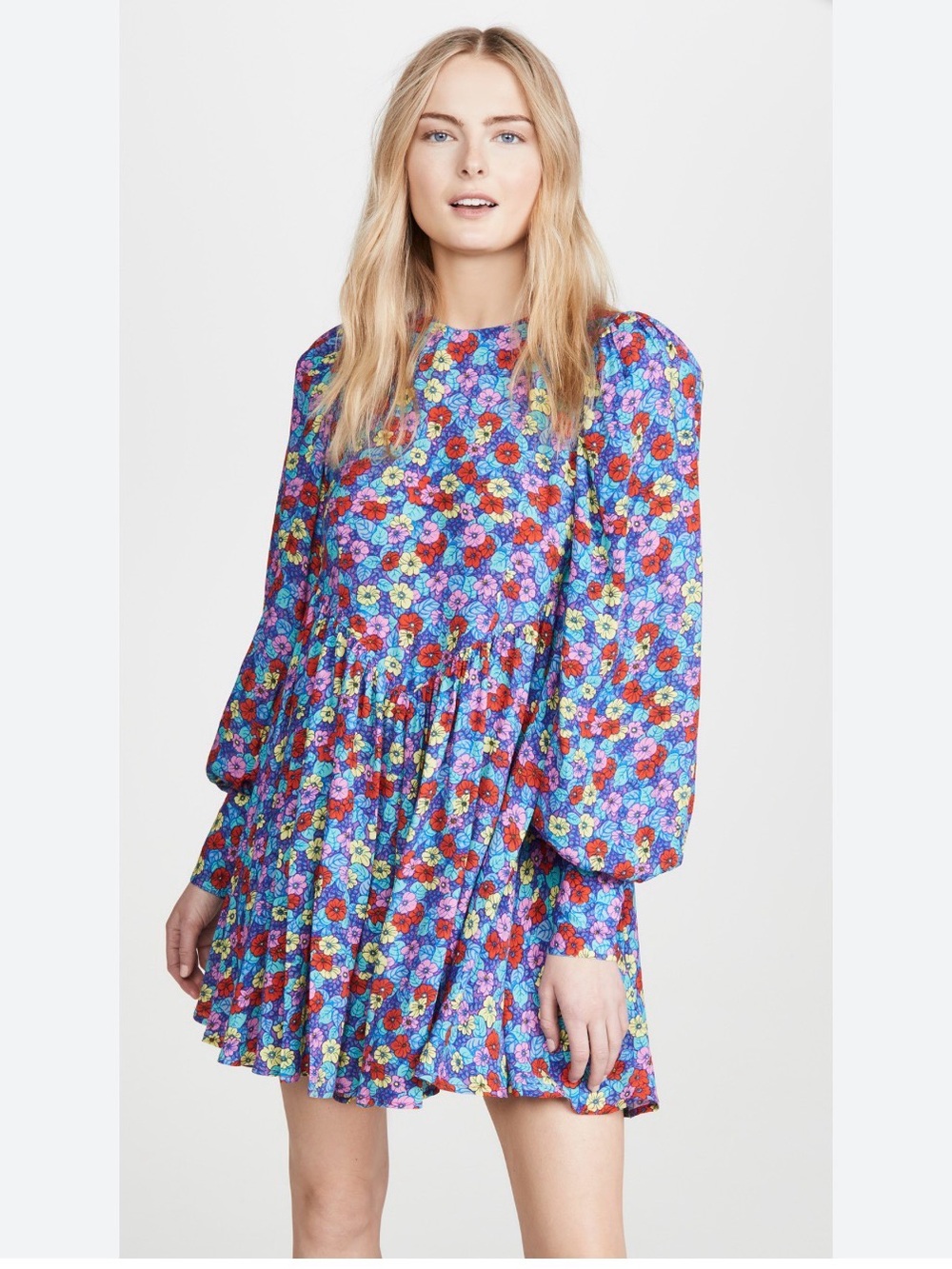 Rotate Birger Christensen Floral Long-Sleeve Mini Allison Dress NWT 8/10 EUR 40